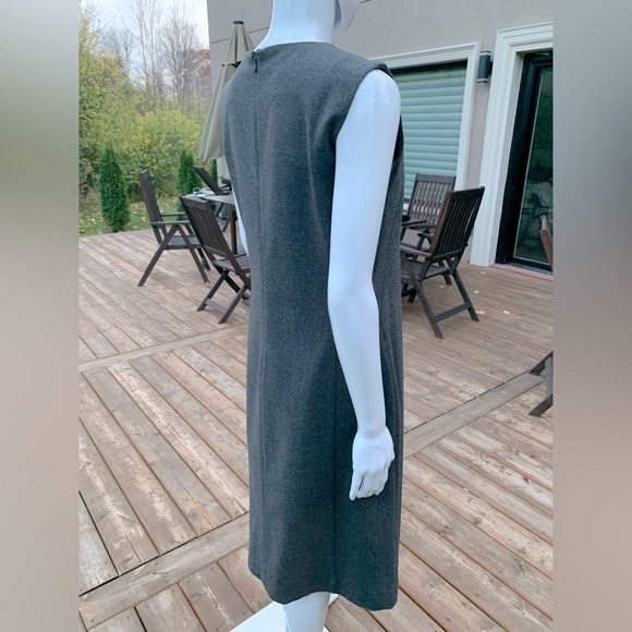 Beymen 96% wool gray sleeveless straight pencil style dress at knee Eu 44 US 12 - Picture 5 of 11